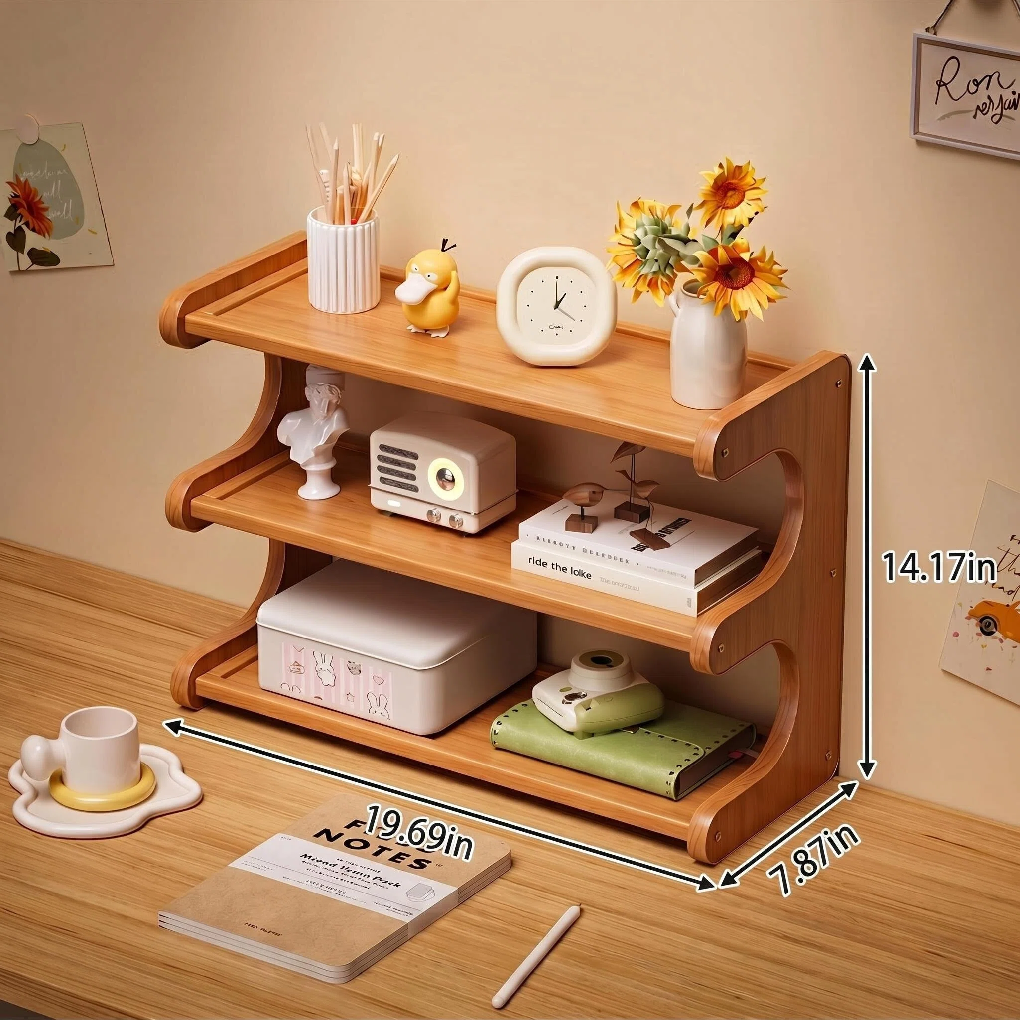 Multi-layer Storage Bookshelf, Multipurpose Cup Rack for Home Kitchen & Office