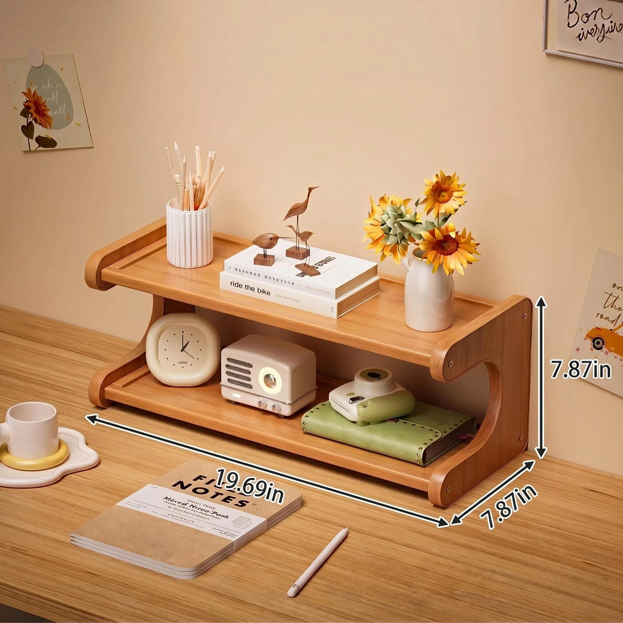 Multi-layer Storage Bookshelf, Multipurpose Cup Rack for Home Kitchen & Office